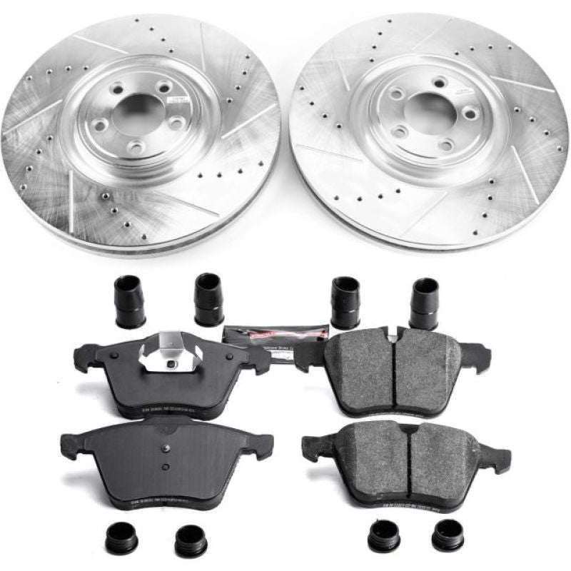 PSB Evolution Drill/Slot Rotor - Power Stop 2018 Jaguar XJ Front Z23 Evolution Brake Kit