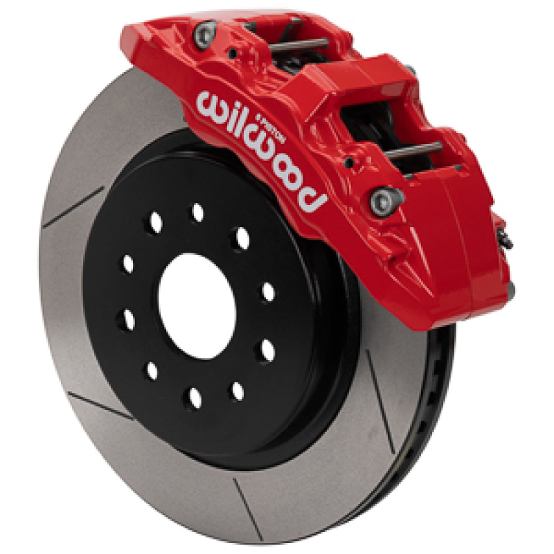 WIL Aero Brake Kit - Wilwood 07-18 Jeep Wrangler (JK) Aero6-DM Front Brake Kit - Slotted - Red