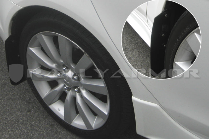 RAL Basic Blk Flap/Blk Logo - Rally Armor 07-17 Mitsubishi Lancer Basic Black Mud Flap w/ Black Logo