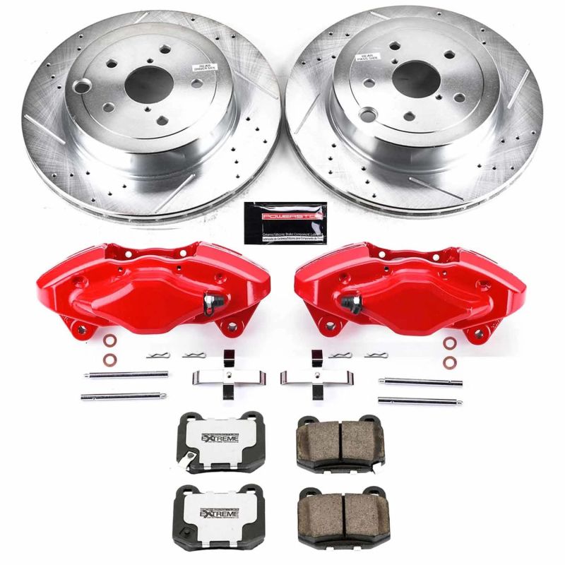 PSB Z26 Street Kit w/Cals - Power Stop 08-14 Subaru Impreza Rear Z26 Street Warrior Brake Kit w/Calipers