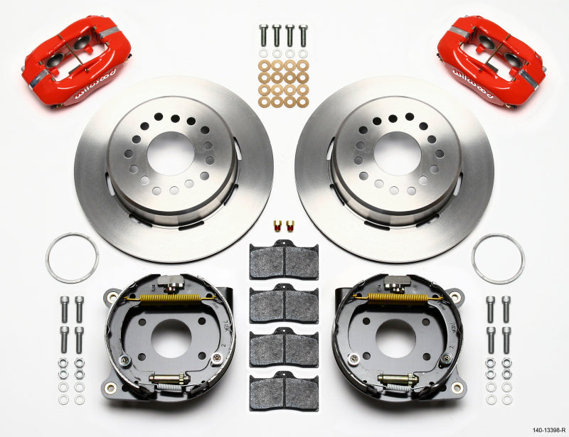 WIL Dynalite Brake Kit - Wilwood Forged Dynalite P/S Park Brake Kit-Red AMC 71-74 2.60in Offset