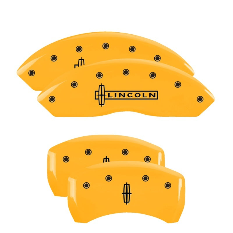 MGP Caliper Covers 4 Logo - MGP 4 Caliper Covers Engraved Front Lincoln Rear Star Logo Yellow Finish Black Char 2005 Lincoln LS