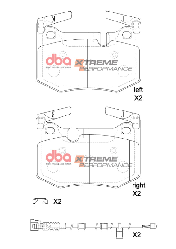 DBA XP Performance Brake Pads - DBA 15-20 Lexus GS F / 15-21 Lexus RC F XP Performance Rear Brake Pads