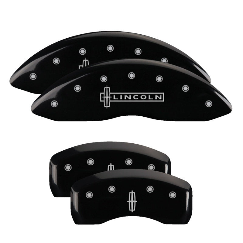 MGP Caliper Covers 4 Logo - MGP 4 Caliper Covers Engraved Front Lincoln Engraved Rear Star logo Black finish silver ch