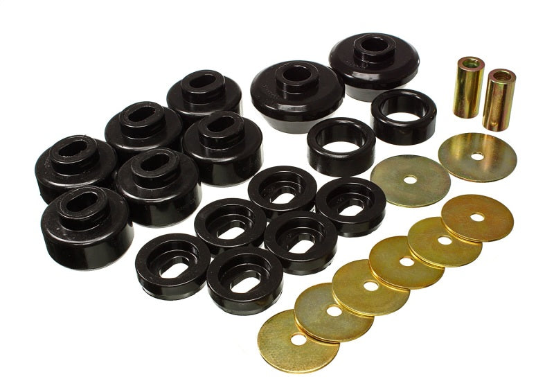 ES Body Mounts - Black - Energy Suspension 07-13 Chevrolet Silverado 1500/GMC Sierra 1500 4WD Body Mount Bushing Set - Black
