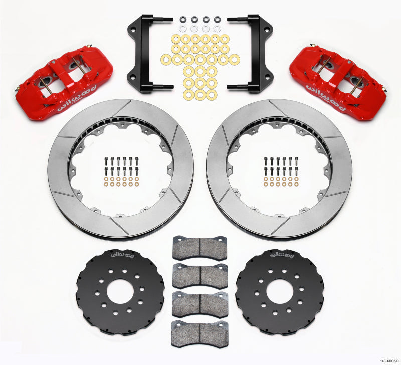 WIL Aero Brake Kit - Wilwood AERO6 Front Hat Kit 15.00 Red 97-04 Corvette C5/Z06 05-13 C6