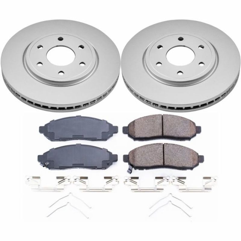 PSB Z17 Evolution Coated Kit - Power Stop 2019 Nissan Frontier Front Z17 Evolution Geomet Coated Brake Kit