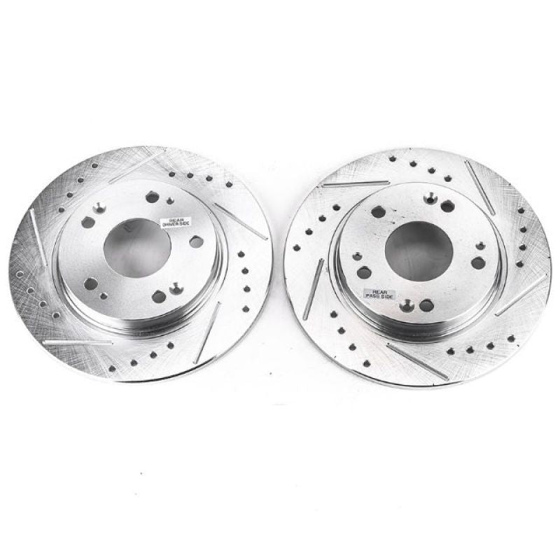 PSB Evolution Drill/Slot Rotor - Power Stop 11-15 Honda CR-Z Rear Evolution Drilled & Slotted Rotors - Pair