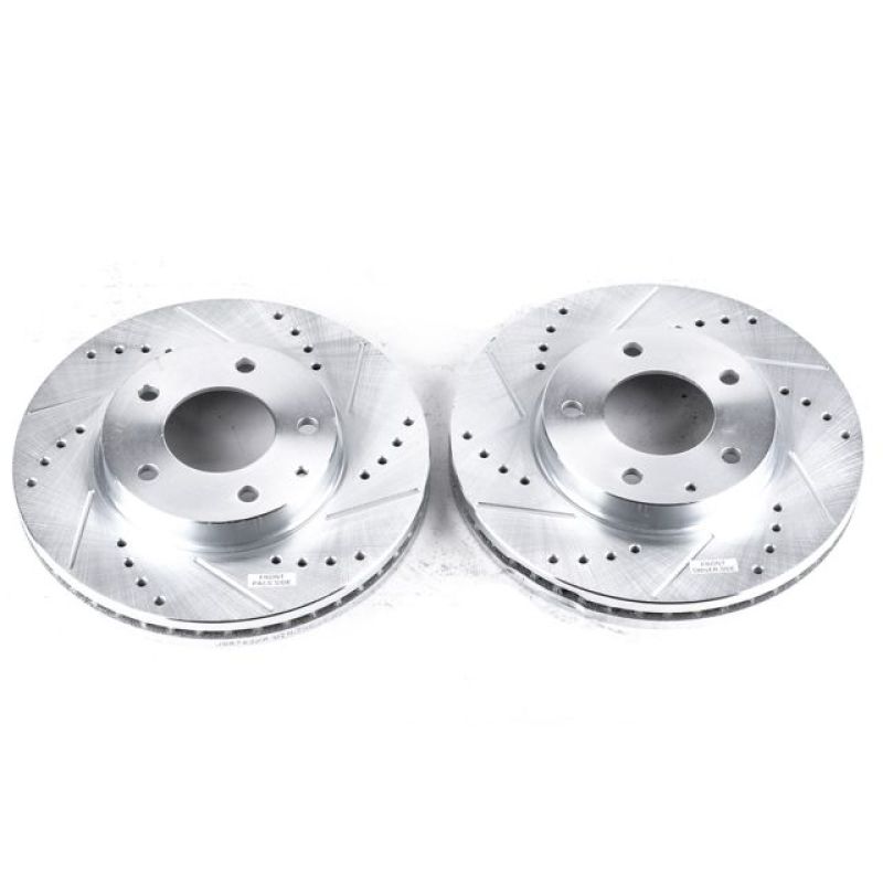 PSB Evolution Drill/Slot Rotor - Power Stop 95-00 Mazda Millenia Front Evolution Drilled & Slotted Rotors - Pair
