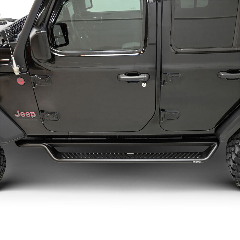 WES Running Boards - Outlaw - Westin 18-26 Jeep Wrangler 4dr Outlaw Drop Running Boards - Tex. Blk