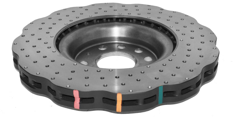 DBA 4000 Series Drilled Rotors - DBA 15-20 Volkswagen Golf R Front 4000 Series Cross Drilled Rotor w/Silver Hat