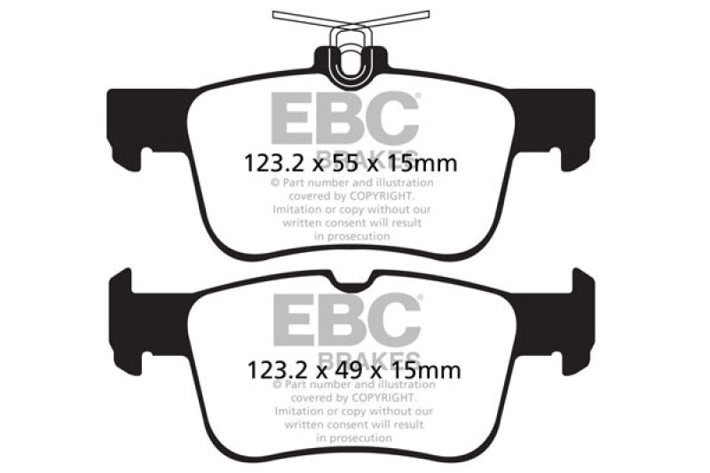 EBC Ultimax2 Brake Pad Sets - EBC 13+ Ford Fusion 1.6 Turbo Ultimax2 Rear Brake Pads