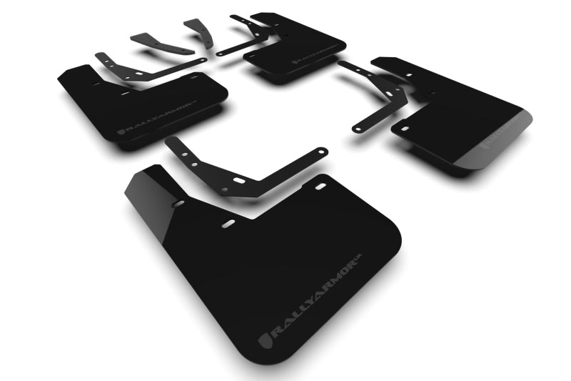 RAL UR Blk Flap/Grey Logo - Rally Armor 24-25 Hyundai Kona/Kona EV Black UR Mud Flap w/Grey Logo