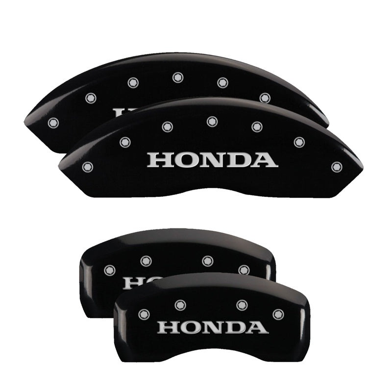 MGP Caliper Covers 4 Logo - MGP 4 Caliper Covers Engraved Front & Rear Honda Black finish silver ch