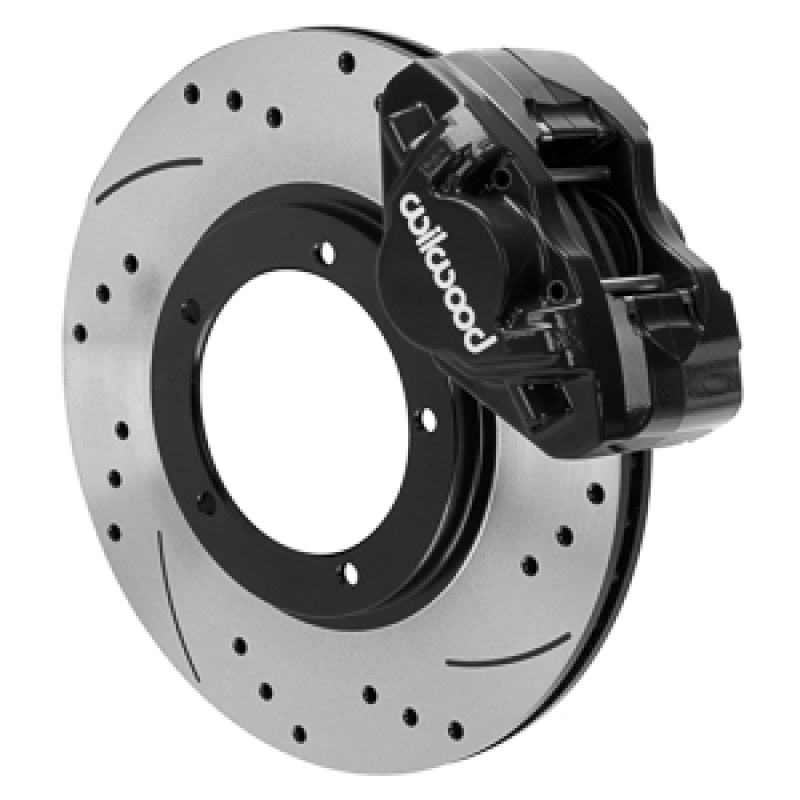 WIL D31 Brake Kits - Wilwood 69-74 Porsche 911 D31 11.10in. Front Brake Kit w/ Flex Lines - Drilled Rotors (Black)