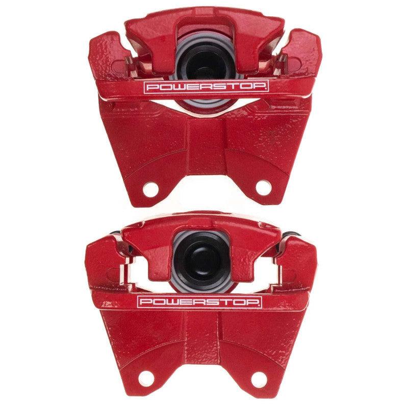 PSB Red Calipers - Power Stop 07-18 Jeep Wrangler JK Rear Red Caliper Pair w/Bracket