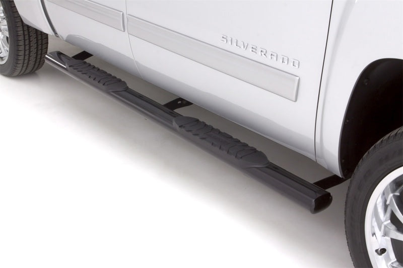 LND Nerf Bars - Polished - Lund 01-13 Chevy Silverado 1500 Crew Cab 5in. Oval Straight SS Nerf Bars - Polished