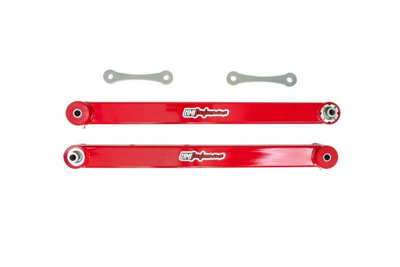 UMI Lower Control Arms - UMI 78-96 GM B-Body Boxed Extended Length Lower Control Arms w/Poly Bushings - Red