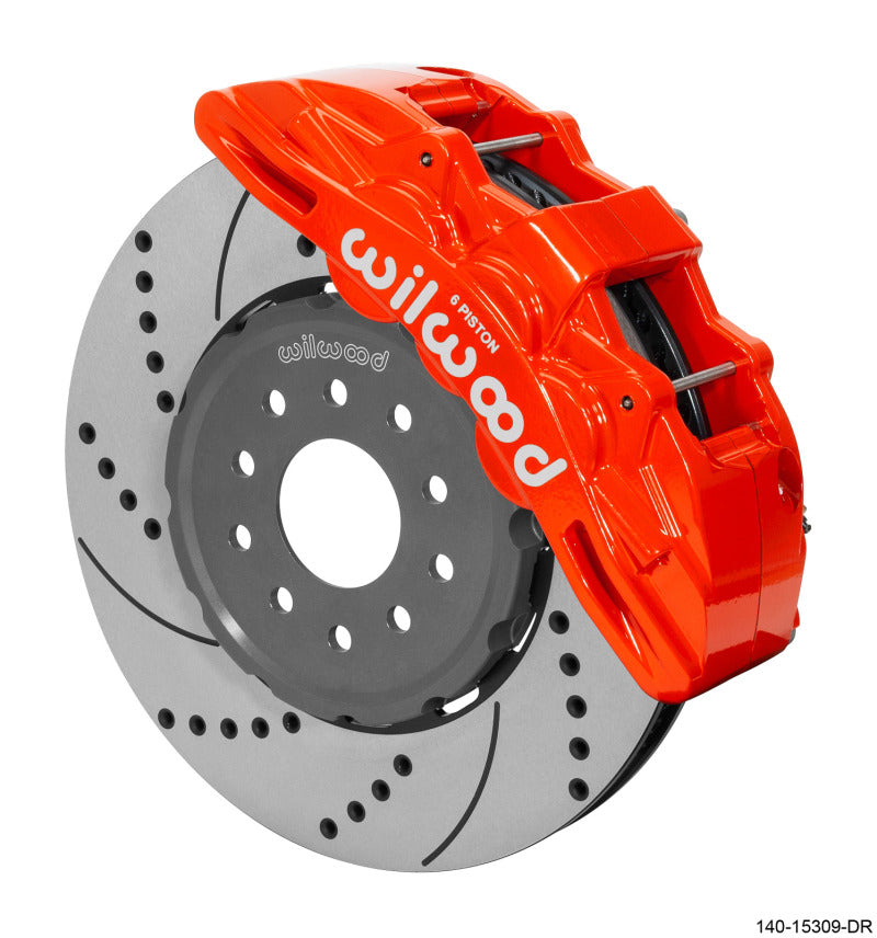 WIL SX6R Brake Kit - Wilwood SX6R Front Brake Kit 14in SRP Slotted/Drilled Red 05-13 Chevy Corvette