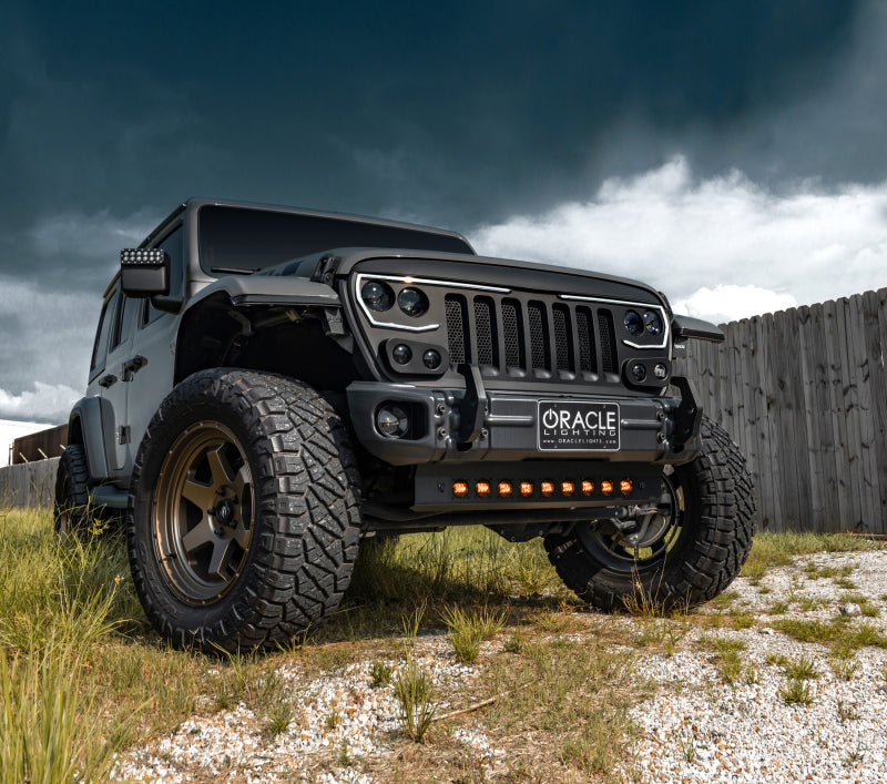 ORL Skid Plates - ORACLE Lighting 18-22 Jeep Wrangler JL Skid Plate w/ Integr LED Emitters - Amber
