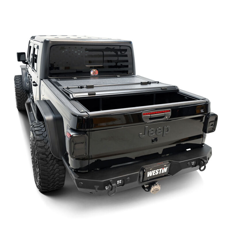 WES Hard Tri-Fold Tonneau Covers - Westin 20-26 Jeep Gladiator JT 4WD 5ft. Bed Hard Tri-Fold Tonneau Cover - Black