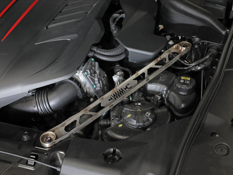 AFE Strut Braces - aFe CONTROL 304 Stainless Steel Front Suspension Strut Brace Raw - Toyota GR Supra (A90) 20-21