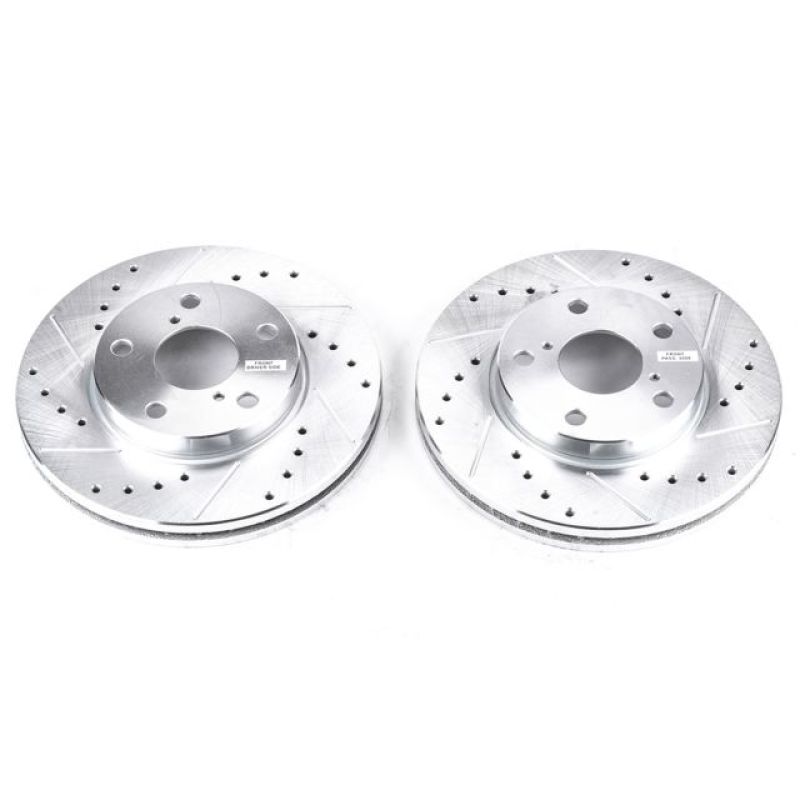 PSB Evolution Drill/Slot Rotor - Power Stop 92-98 Lexus SC300 Front Evolution Drilled & Slotted Rotors - Pair