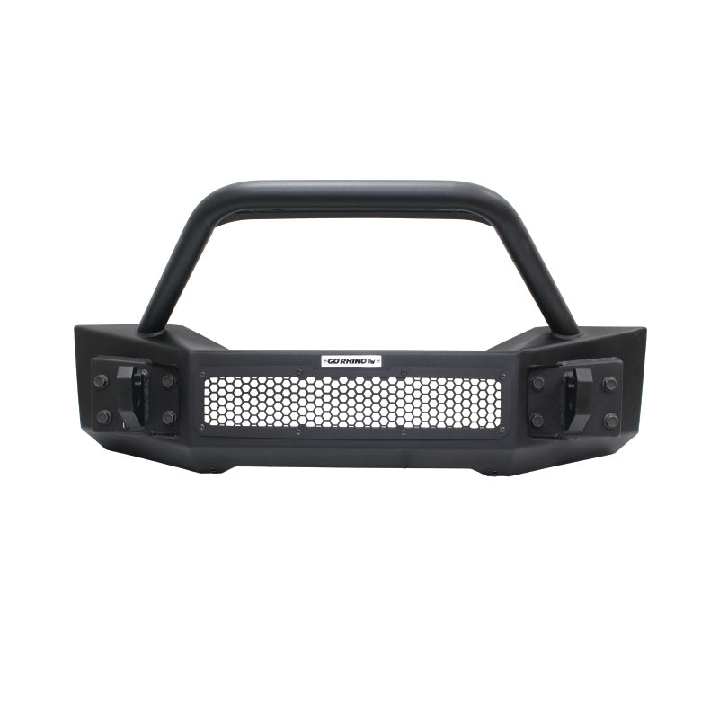GOR Rockline Bumper - Go Rhino 07-20 Jeep Wrangler JL/JLU/JK/JKU/Gladiator JT Rockline Front Stubby Bumper w/ Overrider
