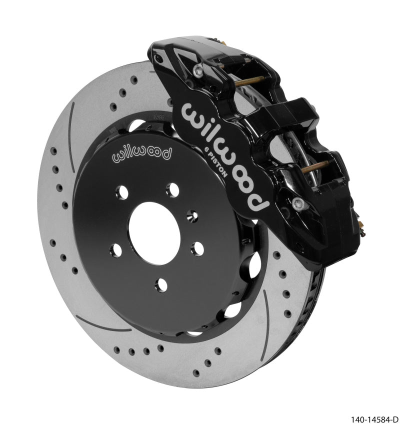 WIL Aero Brake Kit - Wilwood AERO6 Front Kit 14.00in BBK - 08-12 Audi A4/A5/S5 - SRP Drilled & Slotted Rotor