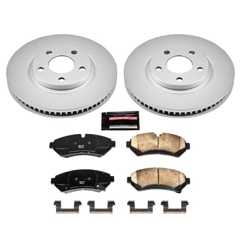 PSB Z17 Evolution Coated Kit - Power Stop 98-02 Cadillac Seville Front Z17 Evolution Geomet Coated Brake Kit
