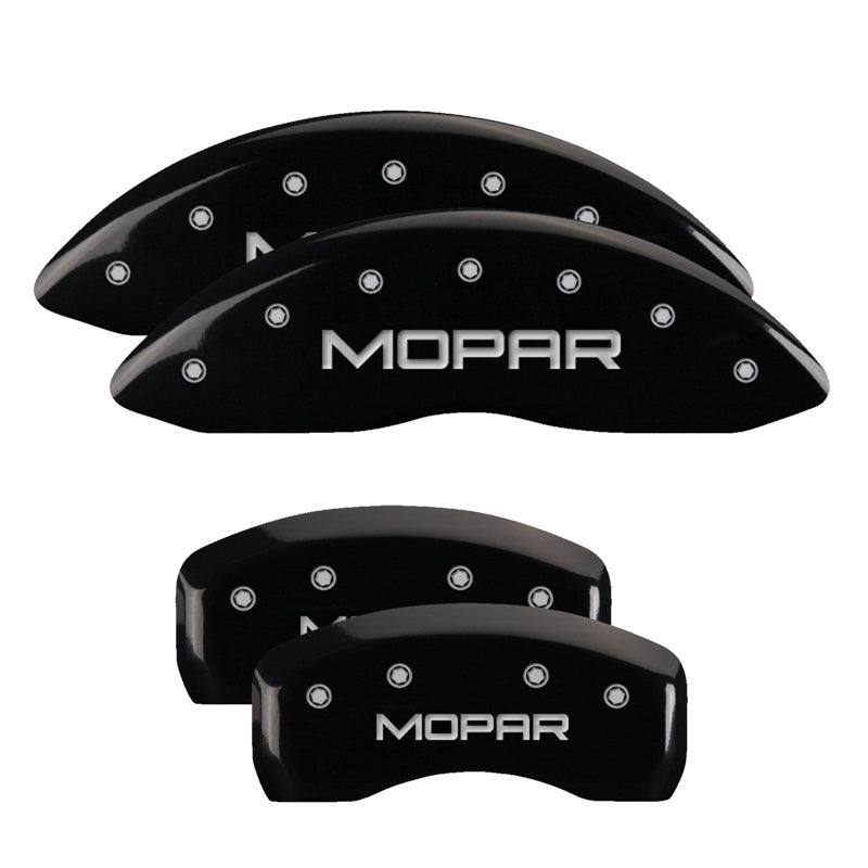 MGP Caliper Covers 4 Logo - MGP 4 Caliper Covers Engraved Front & Rear MOPAR Black finish silver ch