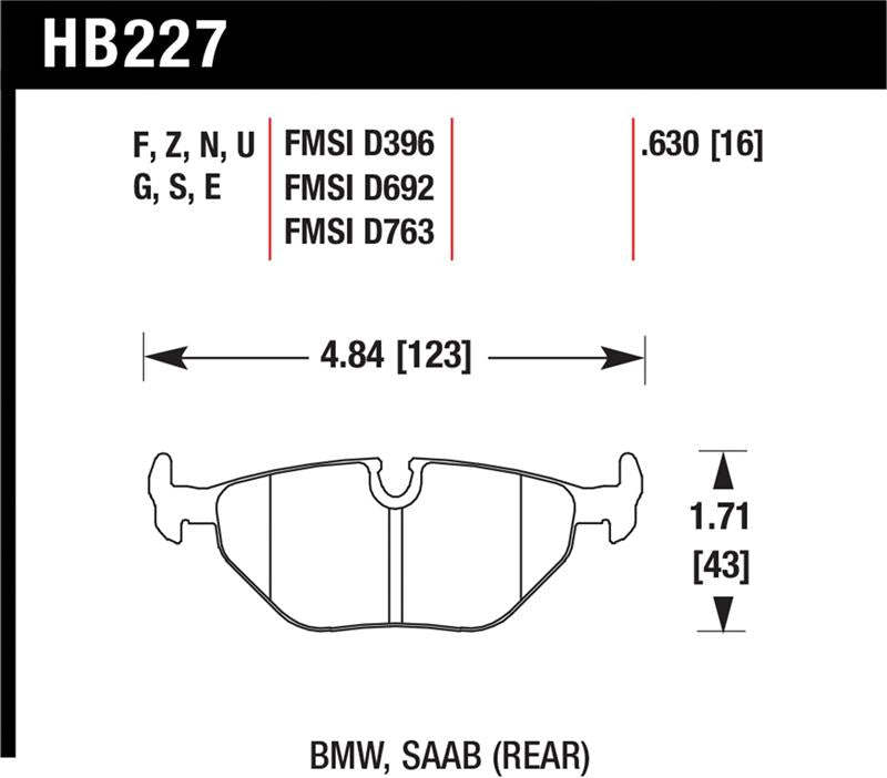 HAWK HP+ Brake Pad Sets - Hawk 95-99 BMW M3 E36 HP+ Street Rear Brake Pads