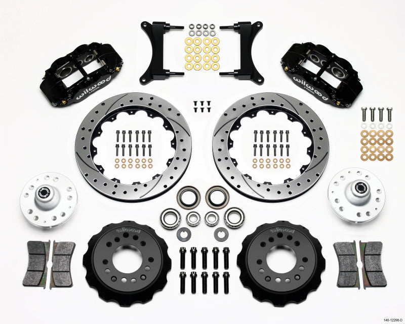 WIL Superlite Brake Kit - Wilwood Narrow Superlite 6R Front Hub Kit 12.88in Drilled 79-87 GM G Body