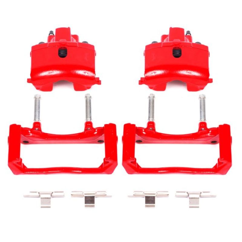 PSB Red Calipers - Power Stop 07-09 Chrysler Aspen Rear Red Calipers w/Brackets - Pair