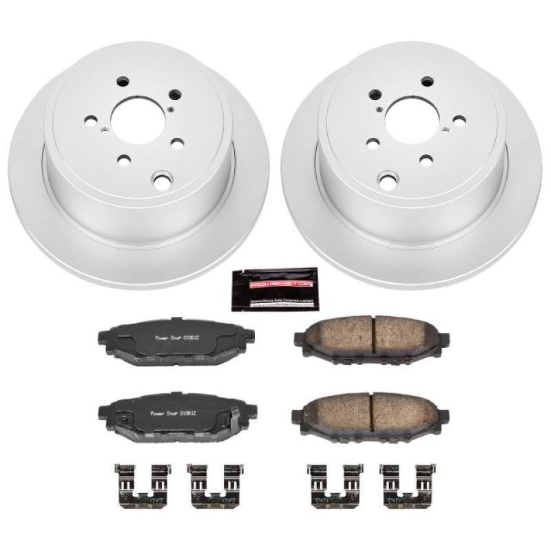 PSB Z17 Evolution Coated Kit - Power Stop 13-16 Subaru BRZ Rear Z17 Evolution Geomet Coated Brake Kit