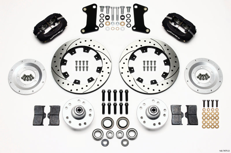 WIL Dynalite Brake Kit - Wilwood Forged Dynalite Front Kit 12.19in Drilled 67-69 Camaro 64-72 Nova Chevelle