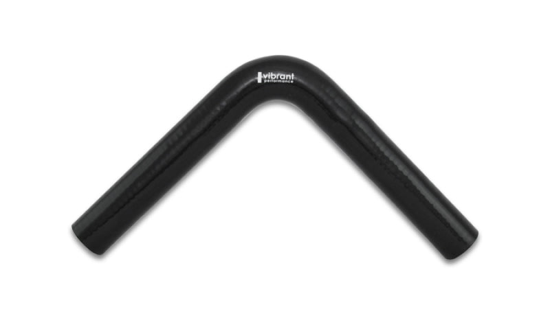 VIB 4 Ply Hoses - Vibrant 4 Ply Reinforced Silicone Elbow Connector - 1in ID x 8in Leg 90 Deg Elbow (BLACK)