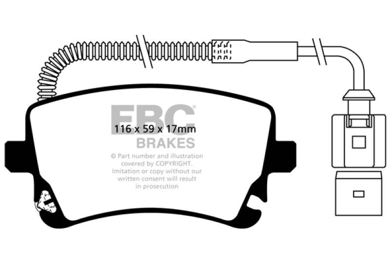 EBC Ultimax2 Brake Pad Sets - EBC 78-83 Mazda RX7 2.3 (1.1 Rotary)(Rear Drums) Ultimax2 Front Brake Pads