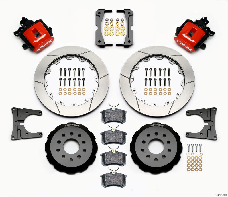 WIL Parking Brake Brake Kit - Wilwood Combination Parking Brake Rear Kit 12.88in Red 2005-2014 Mustang
