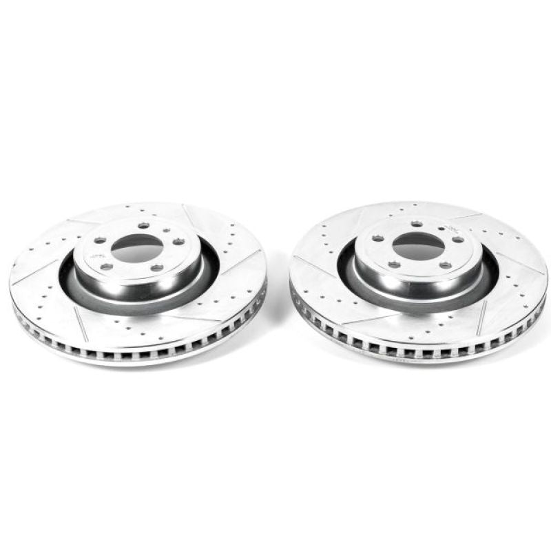PSB Evolution Drill/Slot Rotor - Power Stop 15-19 Ford Mustang Front Evolution Drilled & Slotted Rotors - Pair