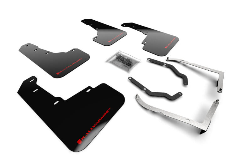 RAL UR Blk Flap/Rd Logo - Rally Armor 18-23 Subaru Crosstrek Black UR Mud Flap w/Red Logo