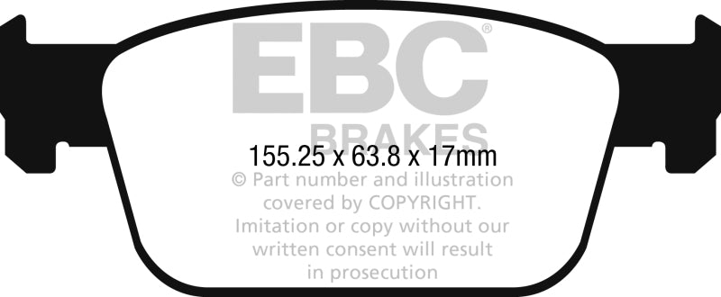 EBC Greenstuff Brake Pad Sets - EBC 2017+ Audi A4 2.0L Turbo (B9) Greenstuff Front Brake Pads