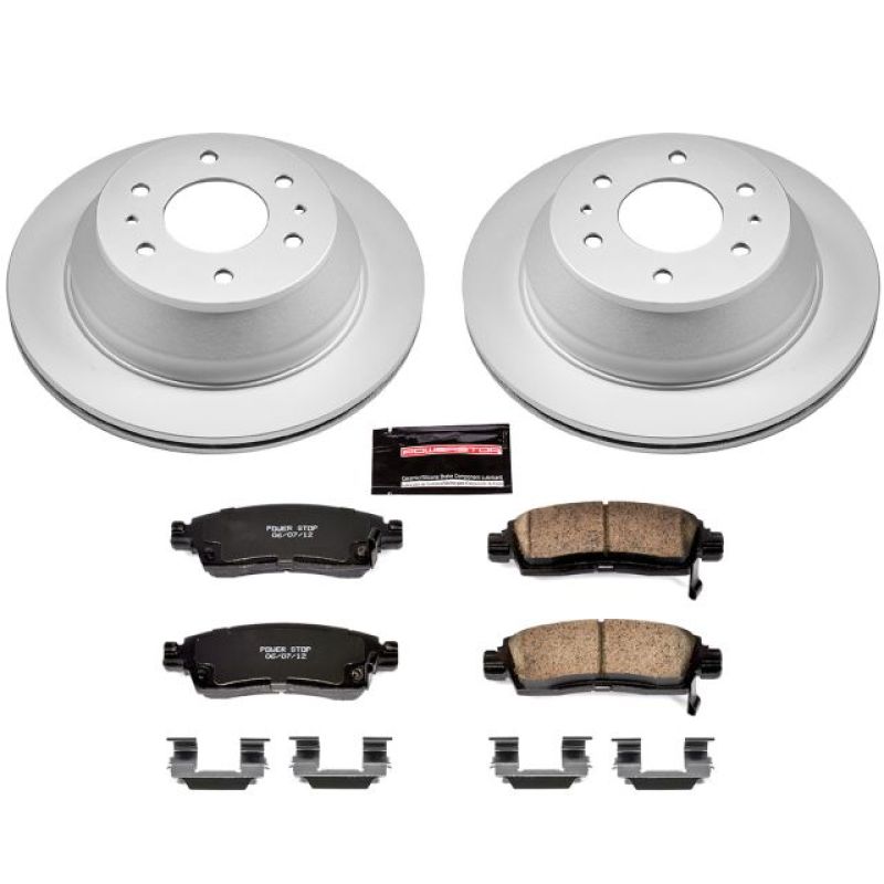 PSB Z17 Evolution Coated Kit - Power Stop 04-07 Buick Rainier Rear Z17 Evolution Geomet Coated Brake Kit