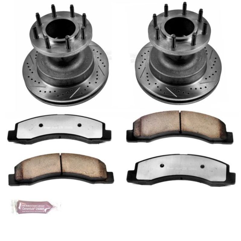 PSB Evolution Drill/Slot Rotor - Power Stop 99-02 Ford F-350 Super Duty Front Z36 Truck & Tow Brake Kit