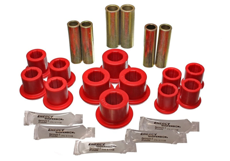 ES Spring/Shackle Bush - Red - Energy Suspension 97-03 Ford F100/F150/F250 2WD Rear Rear Leaf Spring Bushing Set