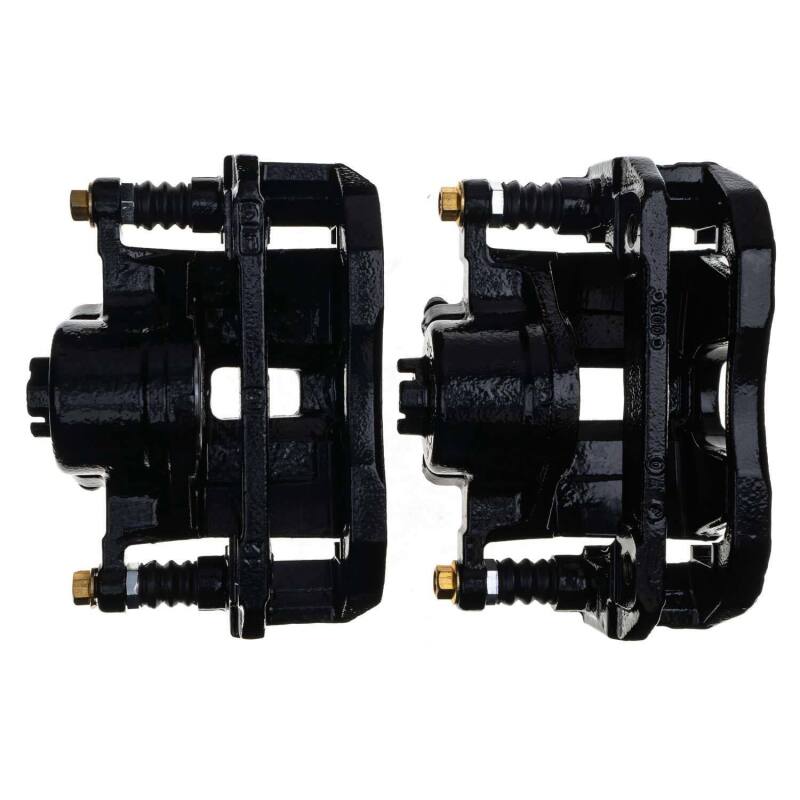 PSB Black Calipers - Power Stop 01-03 Acura CL Front Black Caliper - Pair w/Bracket