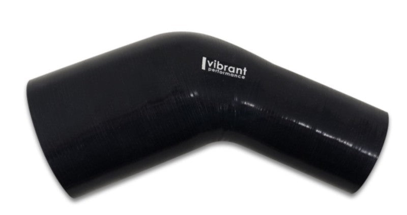 VIB 4 Ply Hoses - Vibrant 3.50in ID x 3.25in ID Gloss Black Silicone 45 Degree Transition Elbow