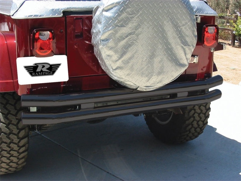 RAM Tubular Bumpers - Rampage 1987-1995 Jeep Wrangler(YJ) Double Tube Bumper - Black