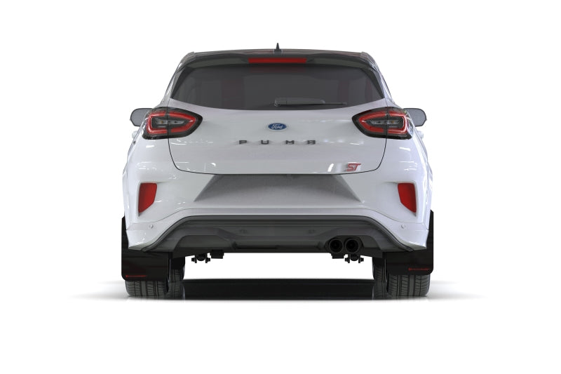 RAL UR Blk Flap/Wht Logo - Rally Armor 20-25 Ford Puma ST Black Mud Flap w/White Logo