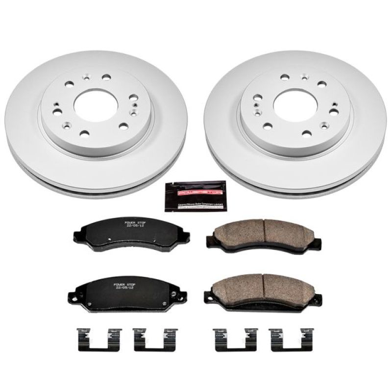 PSB Z17 Evolution Coated Kit - Power Stop 07-08 Cadillac Escalade Front Z17 Evolution Geomet Coated Brake Kit